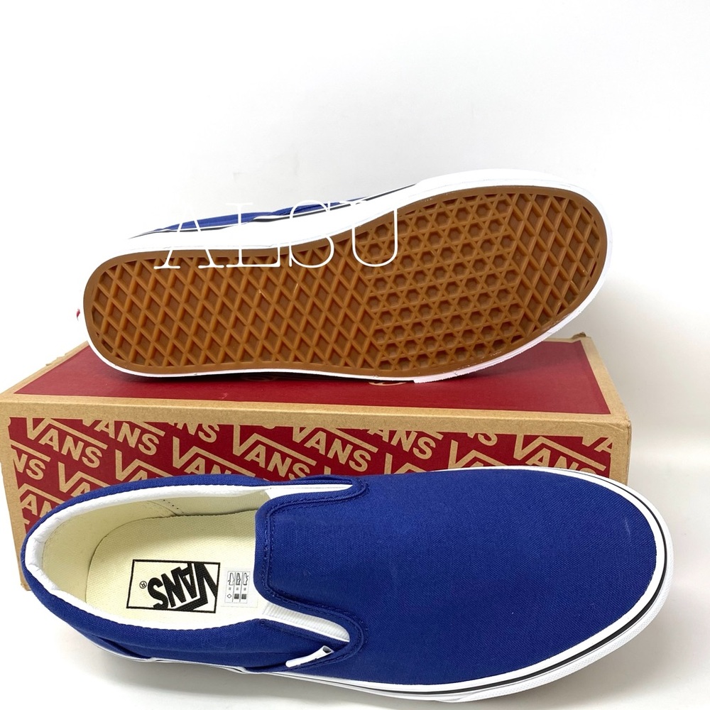 VANS Classic Slip On Twilling Blue Canvas Women’s - Picture 4 of 8